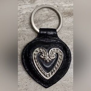 HEART KEY RING IN BLACK & SILVER
